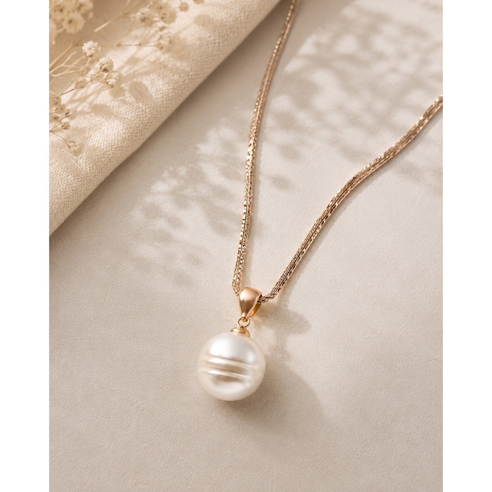 Honora 925 Italy Rose Gold Over Sterling Pearl Pendant Necklace 3 Strand 18"